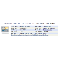 A1369 - Cargador para Macbook Air 13,3" a 1,86Ghz EMC 2392 Finales de 2010