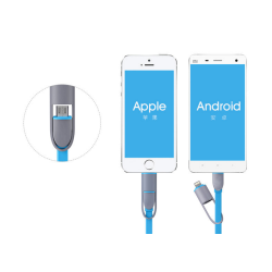 Cable amb convertidor compatible amb lightning (iphone) i micro USB (mòbils android)