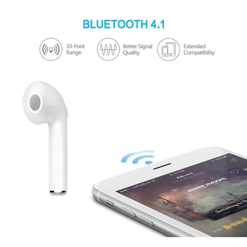 Cuffie wireless Bluetooth per iPhone, Samsung, Mac, MP3 Colore Bianco